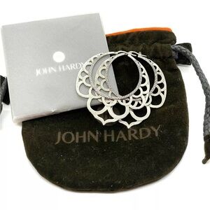 John Hardy 'Naga' Large Lace Hoop Earrings 
Sterling Silver